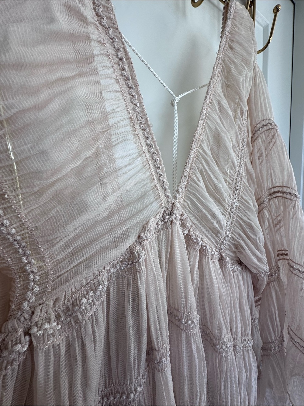 YEWEN Maternity Bohemian Maternity or Wedding Dress in Blush Fits Size S-L - Picture 7 of 16